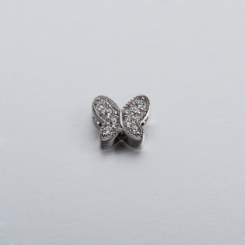925 Sterling Silver CZ Butterfly Beads