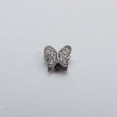 925 Sterling Silver CZ Butterfly Beads