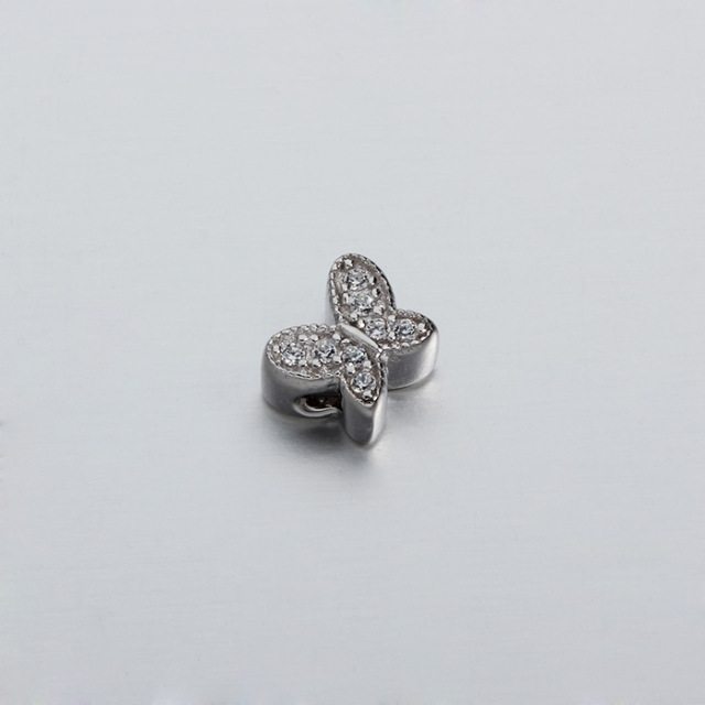 925 Sterling Silver CZ Butterfly Beads