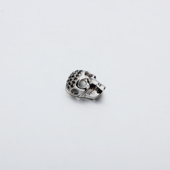 925 Sterling Silver CZ Skull Bead