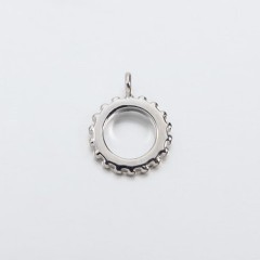 925 Sterling Silver Wheel Flat Beads With Ring -6mm Hole