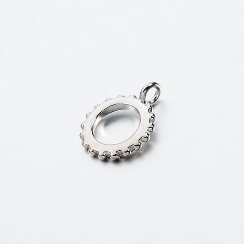 925 Sterling Silver Wheel Flat Beads With Ring -6mm Hole