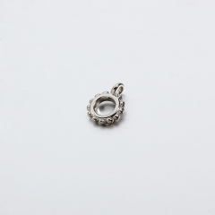 925 Sterling Silver Wheel Flat Beads With Ring -3mm Hole