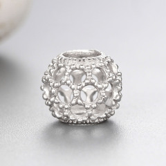 925 Sterling Silver Hollow Round Beads