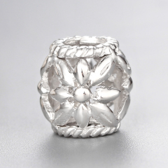 925 Sterling Silver Flower Leaves Beads