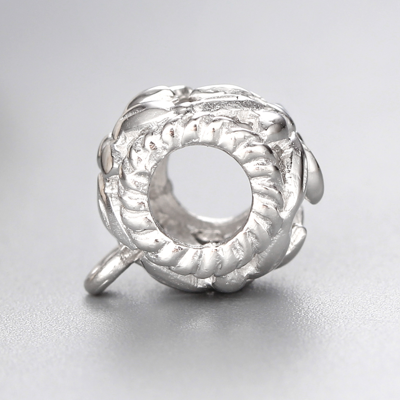 925 Sterling Silver Flower Leaves Beads