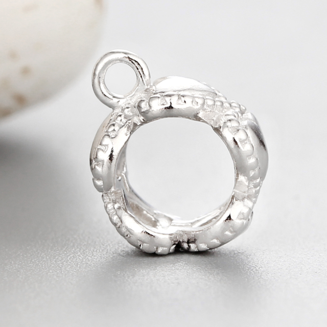 925 Sterling Silver Heart Ring Beads
