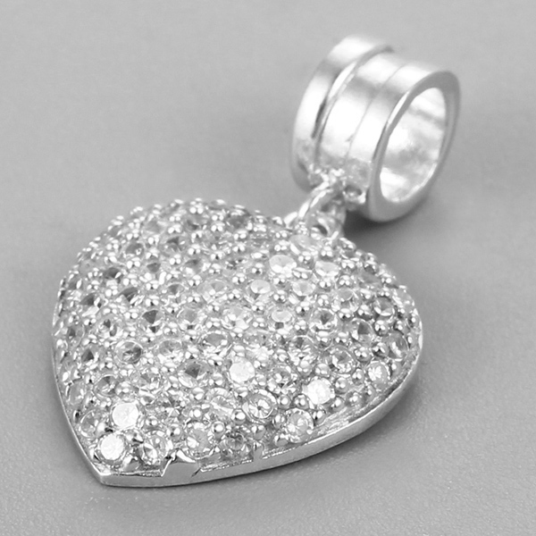 925 Sterling Silver Heart Charm Bead
