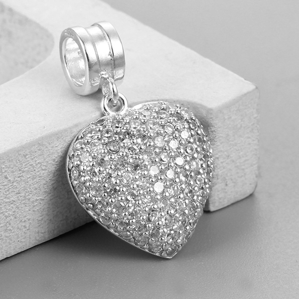 925 Sterling Silver Heart Charm Bead
