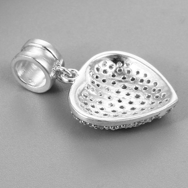 925 Sterling Silver Heart Charm Bead