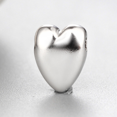 925 Sterling Silver Diy Simple Heart Beads