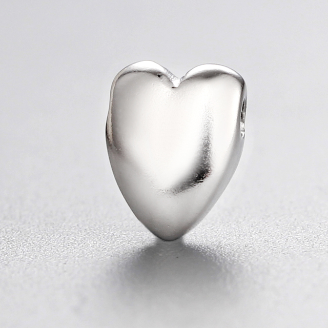 925 Sterling Silver Simple Diy Heart Beads