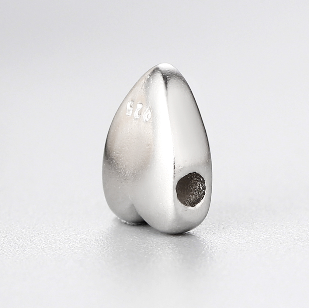 925 Sterling Silver Simple Diy Heart Beads