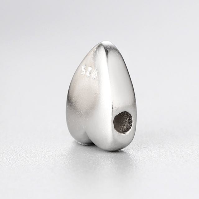 925 Sterling Silver Simple Diy Heart Beads