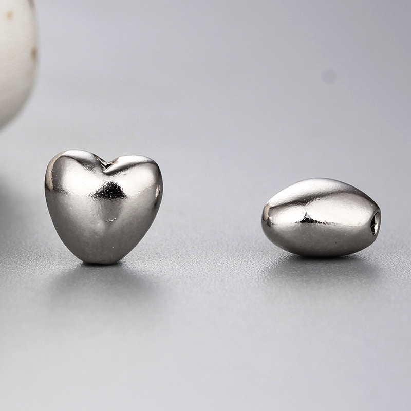 925 Sterling Silver Diy Heart Beads