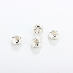 925 Sterling Silver Irregular Diy Spacer Bead