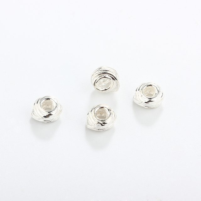 925 Sterling Silver Irregular Diy Spacer Bead