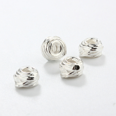 925 Sterling Silver Irregular Diy Spacer Bead