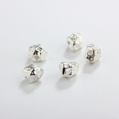 925 Sterling Silver Irregular Diy Spacer Bead