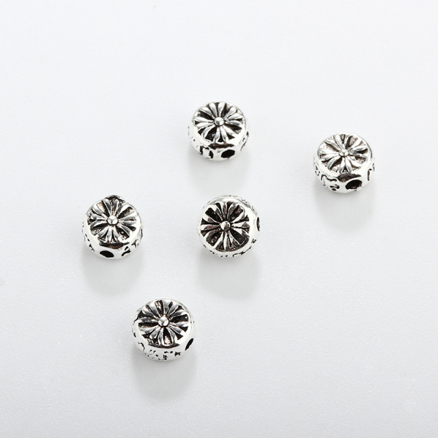 925 Sterling Silver Irregular Flower Diy Spacer Bead