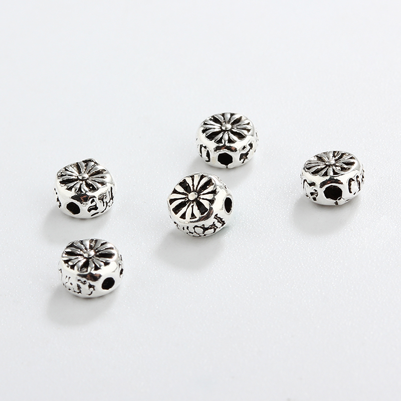 925 Sterling Silver Irregular Flower Diy Spacer Bead
