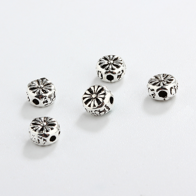 925 Sterling Silver Irregular Flower Diy Spacer Bead