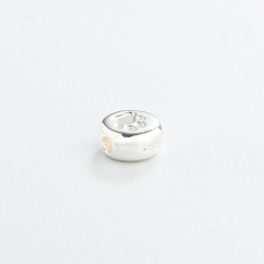 925 Sterling Silver Round Dog Paw Bead