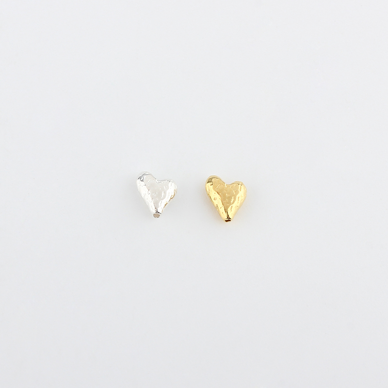 925 Sterling Silver Hammered Heart Bead