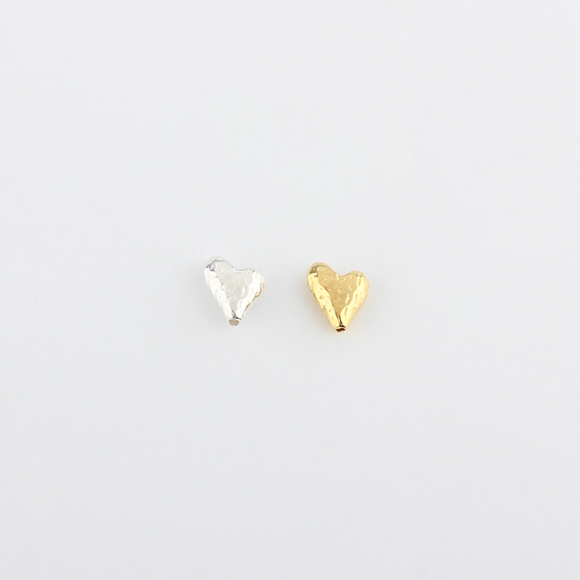 925 Sterling Silver Hammered Heart Bead