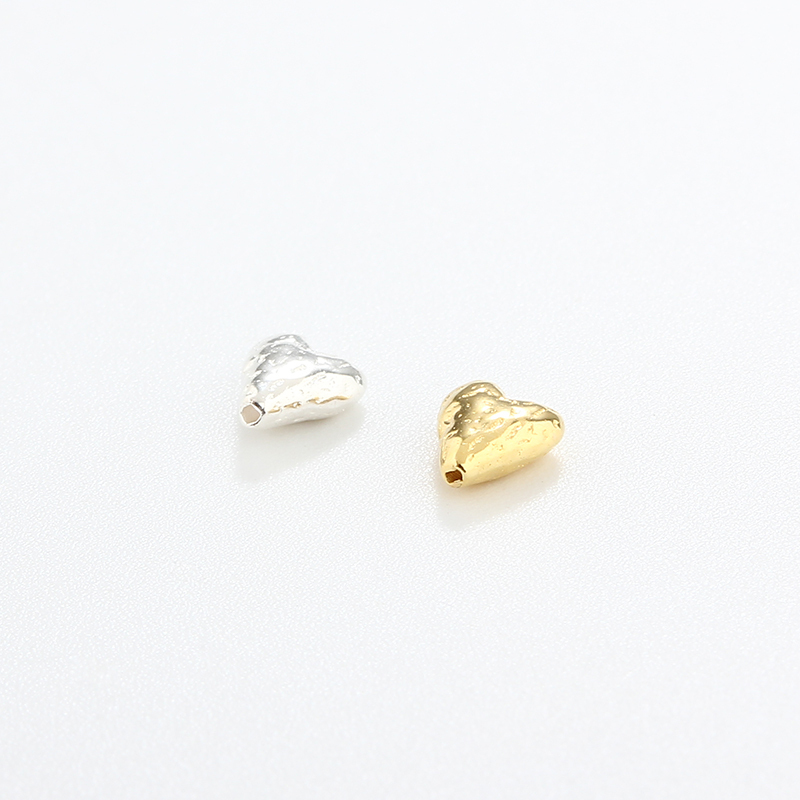 925 Sterling Silver Hammered Heart Bead