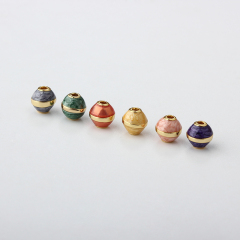 925 Sterling Silver Colourful Enamel Round Spacer Bead