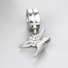 925 Sterling Silver Round Spacer Beads With Angel Pendant