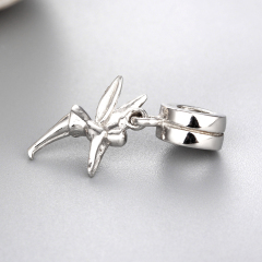 925 Sterling Silver Round Spacer Beads With Angel Pendant