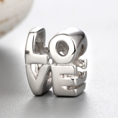 925 Sterling Silver Letters Love Beads