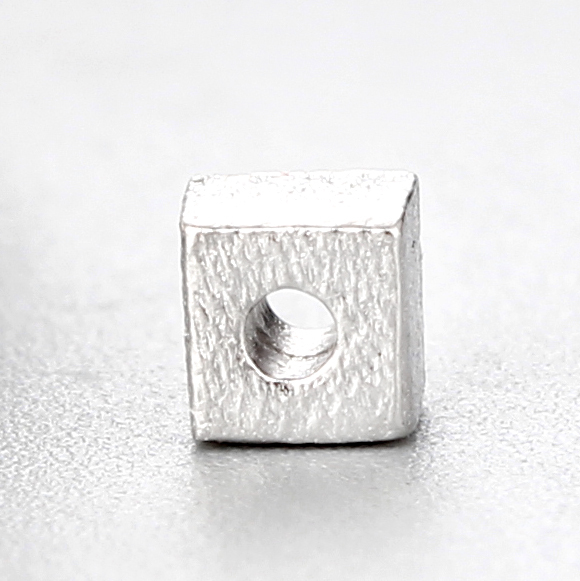 925 Sterling Silver Diy Rough Cube Beads