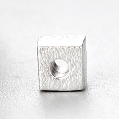 925 Sterling Silver Diy Rough Cube Beads