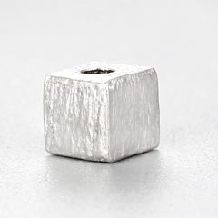 925 Sterling Silver Diy Rough Cube Beads