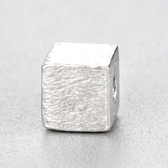925 Sterling Silver Diy Rough Cube Beads