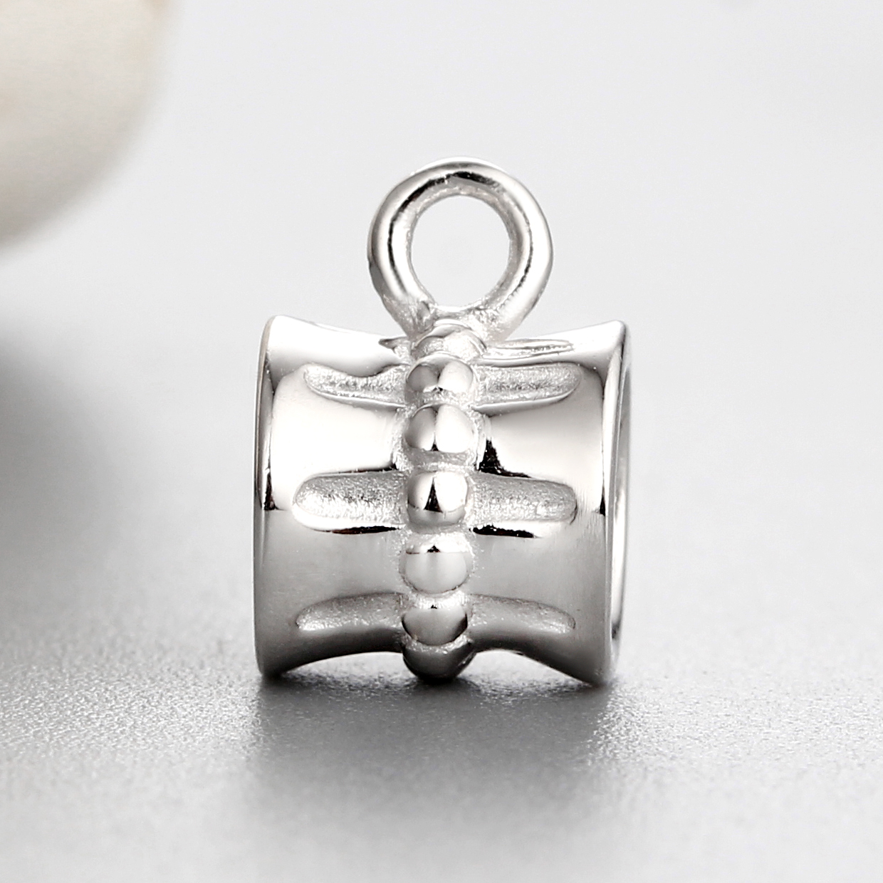 925 Sterling Silver Unique Ball Surface Center Design Beads