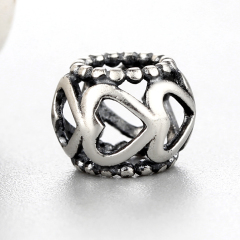 925 Sterling Silver Heart Hollow Shaped Beads