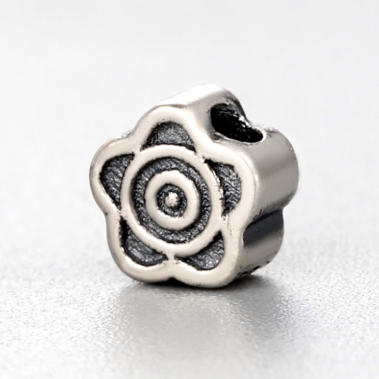925 Sterling Silver Vintage Flower Diy Beads