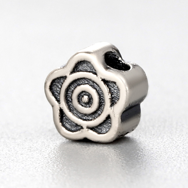 925 Sterling Silver Vintage Flower Diy Beads