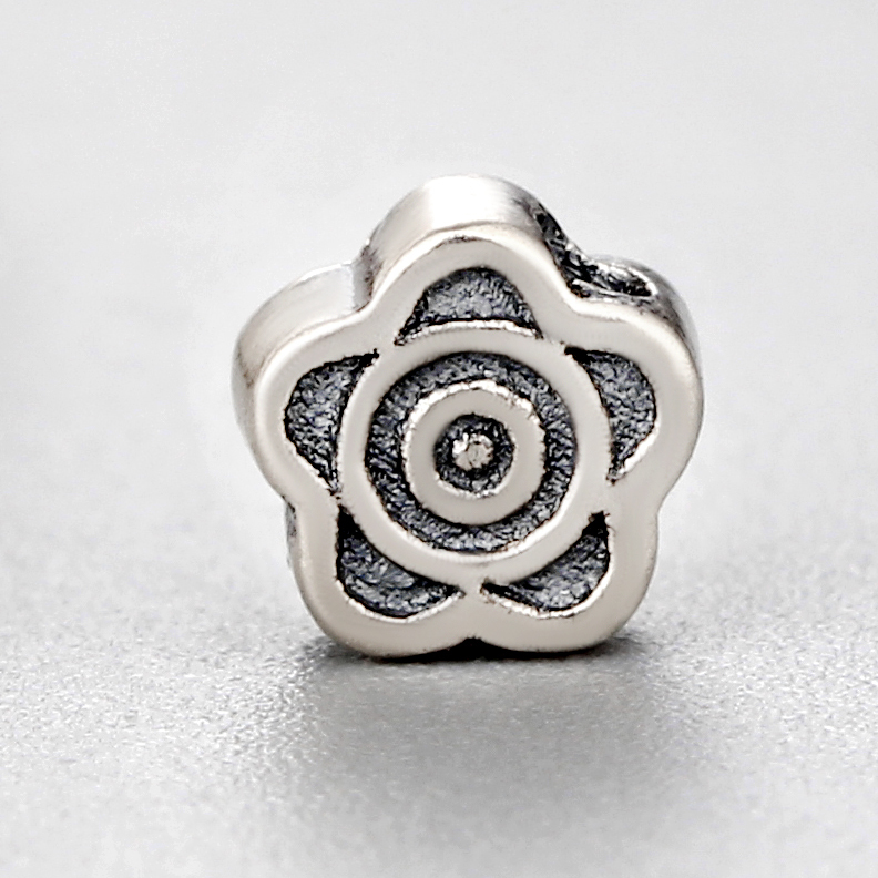 925 Sterling Silver Vintage Flower Diy Beads