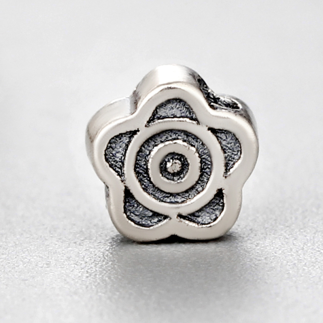 925 Sterling Silver Vintage Flower Diy Beads