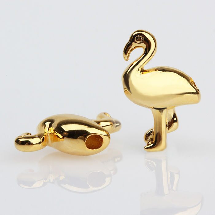 Gold Plated 925 Sterling Silver Flamingo Spacer Beads