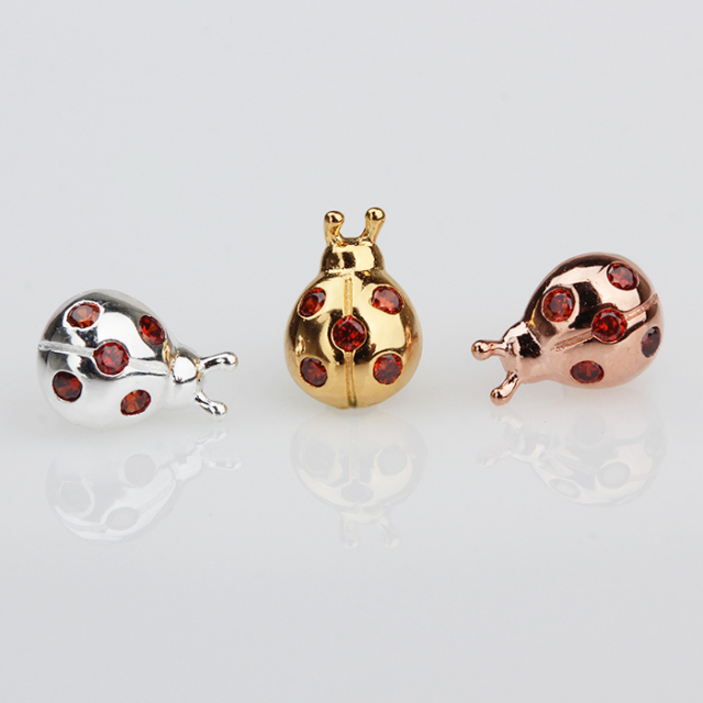 925 Sterling Silver Bilingual Ladybug Charm Bead
