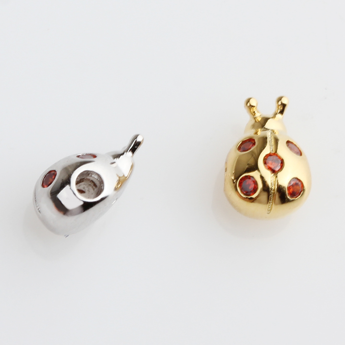 925 Sterling Silver Bilingual Ladybug Charm Bead