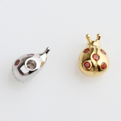 925 Sterling Silver Bilingual Ladybug Charm Bead