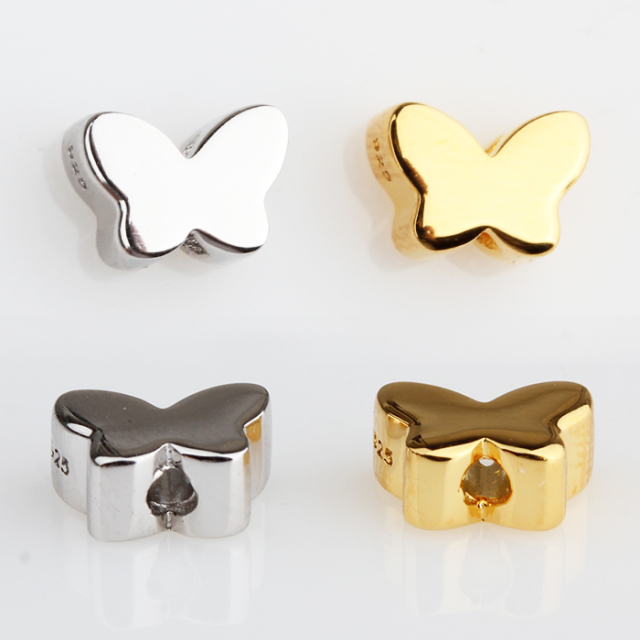 925 Sterling Silver Butterfly Spacer Beads