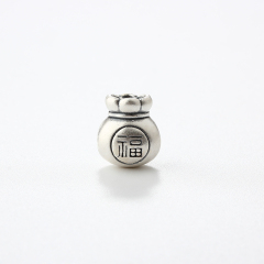 999 Sterling Silver DIY Lucky Money Bag Bead